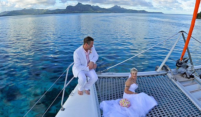 mariage sur un catamaran